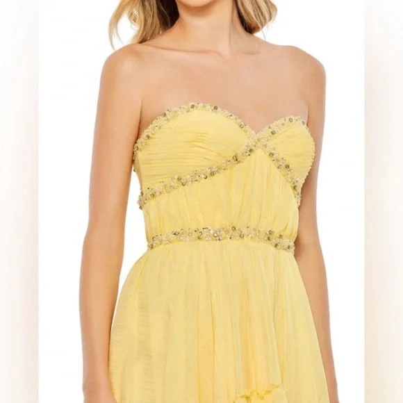 Mac Duggal Strapless Sunshine Gown - Picture 3 of 9